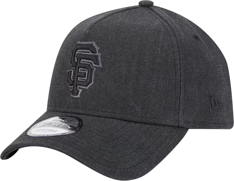 New Era San Francisco Giants Logo Essentials A Frame 9FORTY Adjustable Hat-Charcoal Black