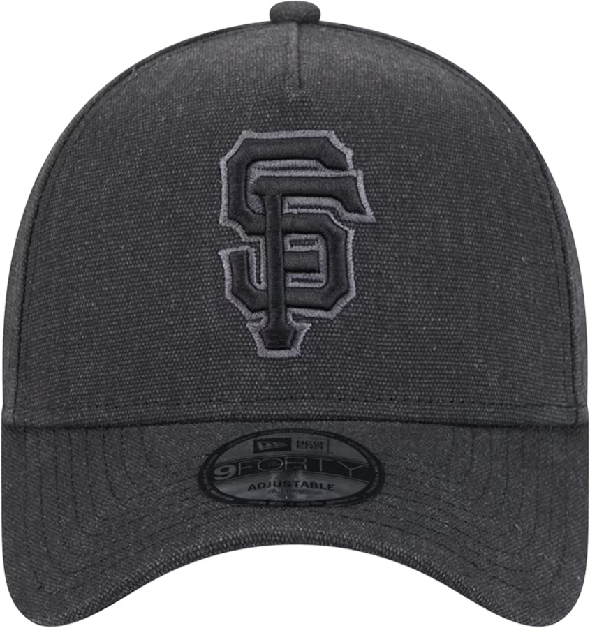 New Era San Francisco Giants Logo Essentials A Frame 9FORTY Adjustable Hat-Charcoal Black