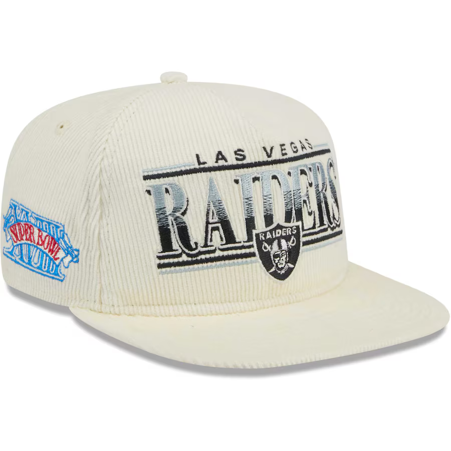 New Era Las Vegas Raiders Corduroy Throwback The Golfer Snapback Hat