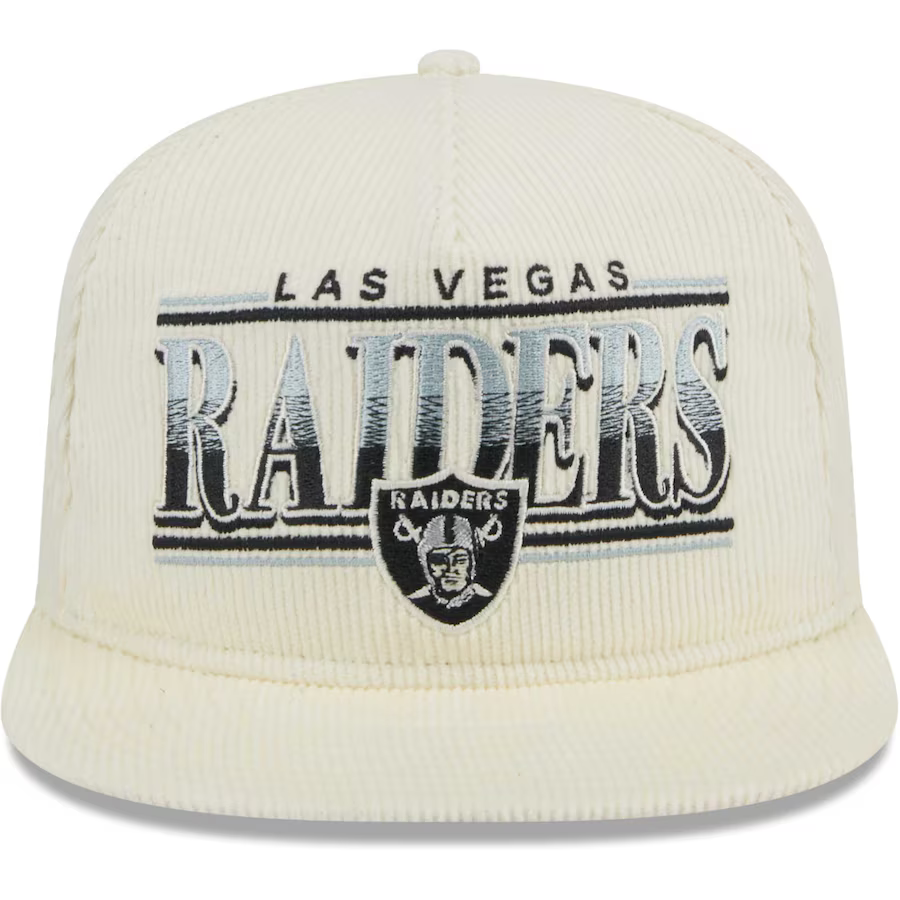 New Era Las Vegas Raiders Corduroy Throwback The Golfer Snapback Hat