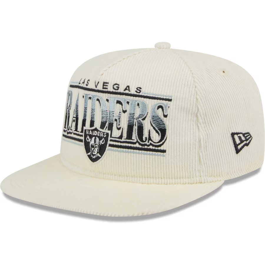 New Era Las Vegas Raiders Corduroy Throwback The Golfer Snapback Hat