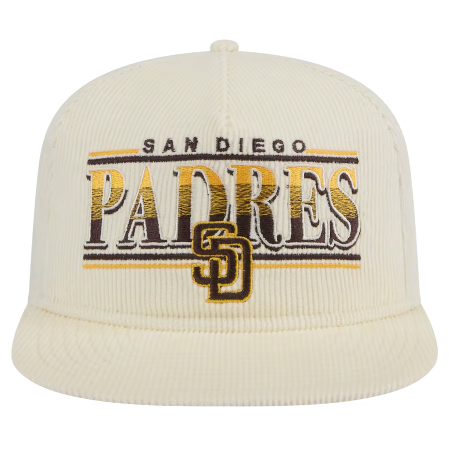 New Era San Diego Padres  Corduroy Throwback The Golfer Snapback Hat