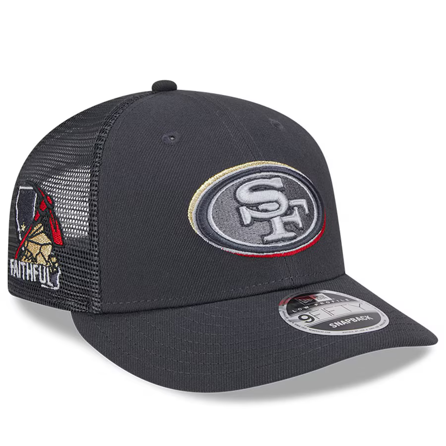 New Era Men's San Francisco 49ERS 2024 NFL Draft Low Profile 9Fifty Trucker Adjustable Hat