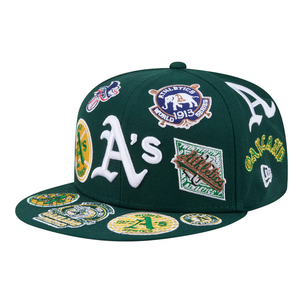 New Era Athletics  All Over 59FIFTY Fitted Hat - Green