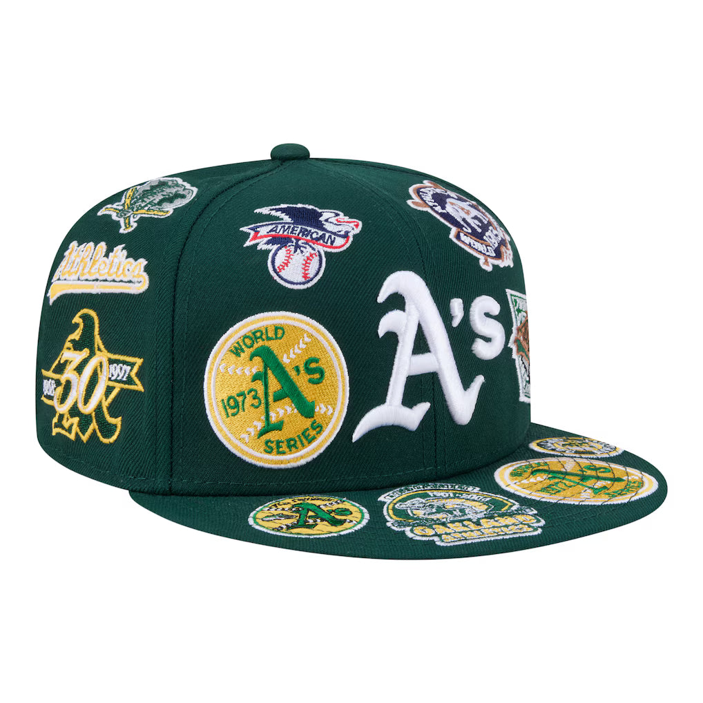 New Era Athletics  All Over 59FIFTY Fitted Hat - Green
