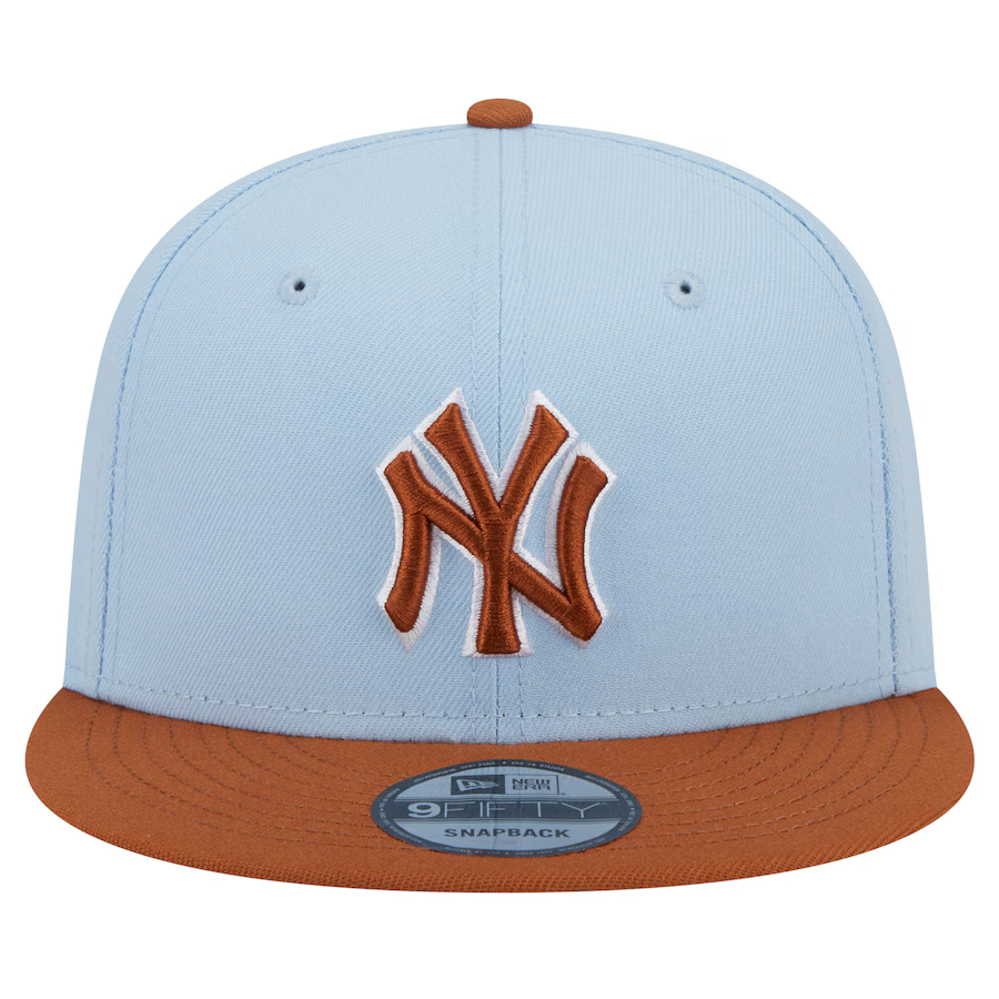 New Era New York Yankees 2-Tone Color Pack 9FIFTY Snapback Hat -Light Blue/Rust