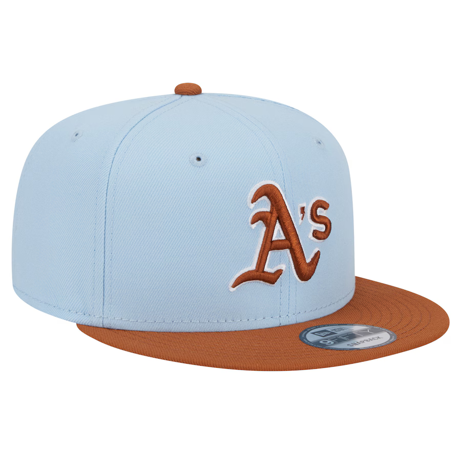 New Era Oakland Athletics  2-Tone Color Pack 9FIFTY Snapback Hat -Light Blue/Rust