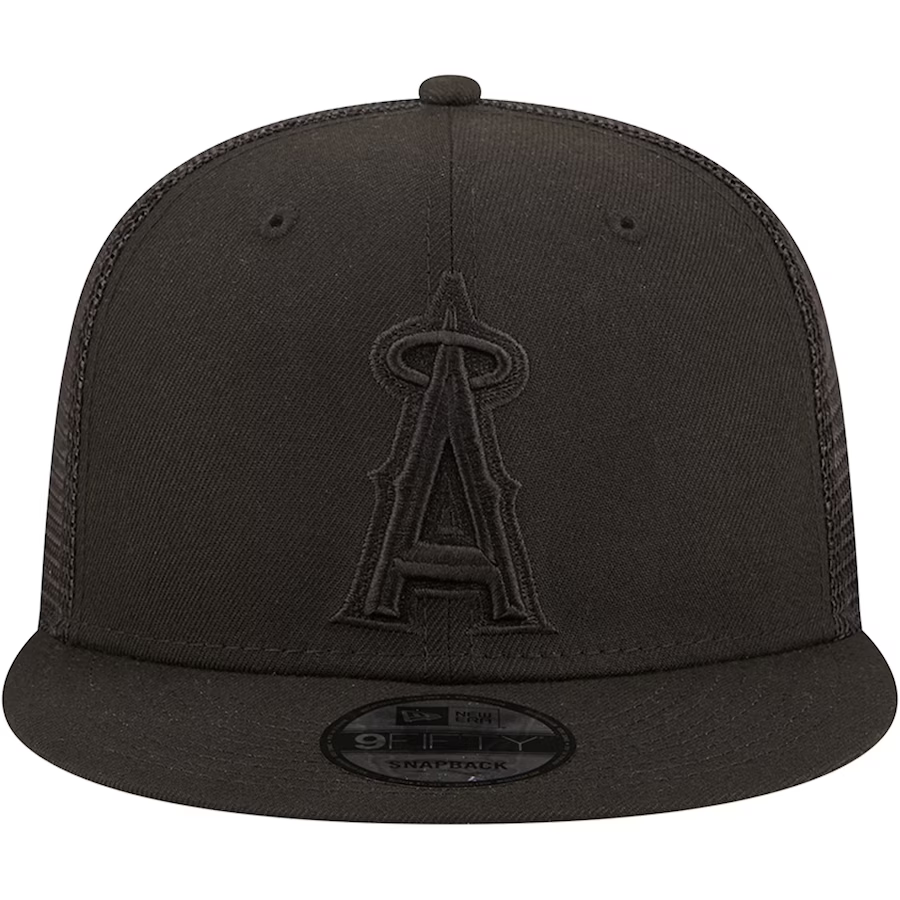 New Era Los Angeles Angels Blackout 9FIFTY Trucker Snapback Hat