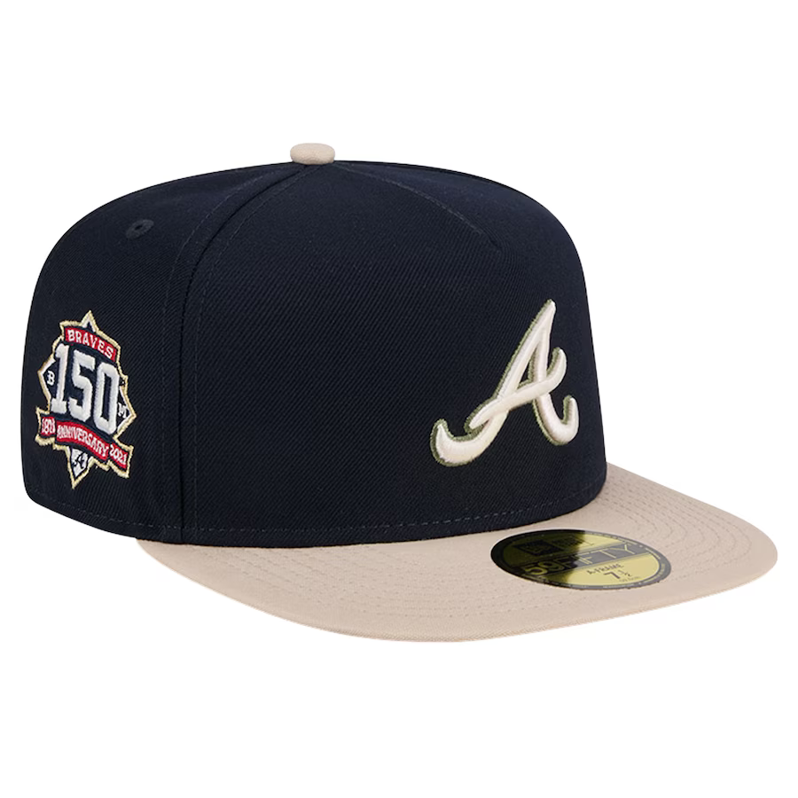 New Era Atlanta Braves 150th Anniversary Side Patch Canvas A-Frame 59FIFTY Fitted Hat