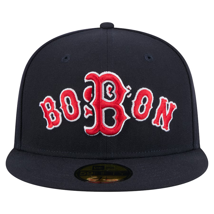 New Era Boston Red Sox Overlap 59FIFTY Fitted Hat-Navy