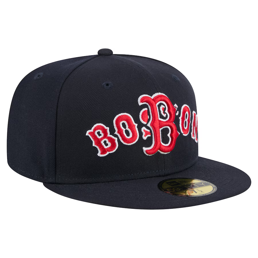 New Era Boston Red Sox Overlap 59FIFTY Fitted Hat-Navy