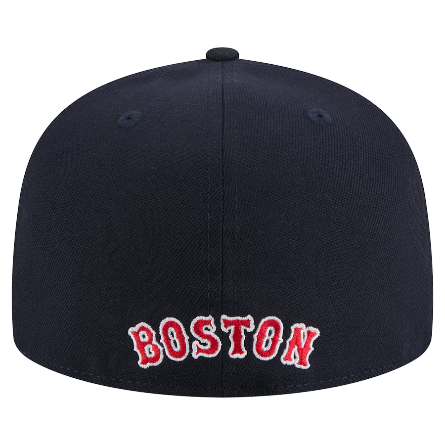 New Era Boston Red Sox Overlap 59FIFTY Fitted Hat-Navy