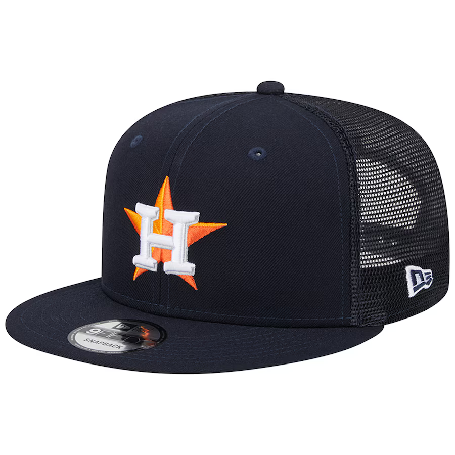 New Era Houston Astros Team Color 9FIFTY Trucker Snapback Hat-Navy