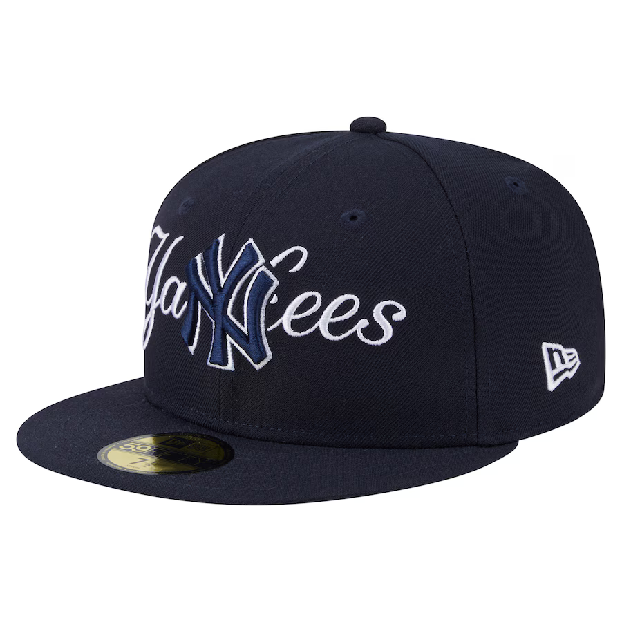 New Era New York Yankees Overlap 59FIFTY Fitted Hat-Navy