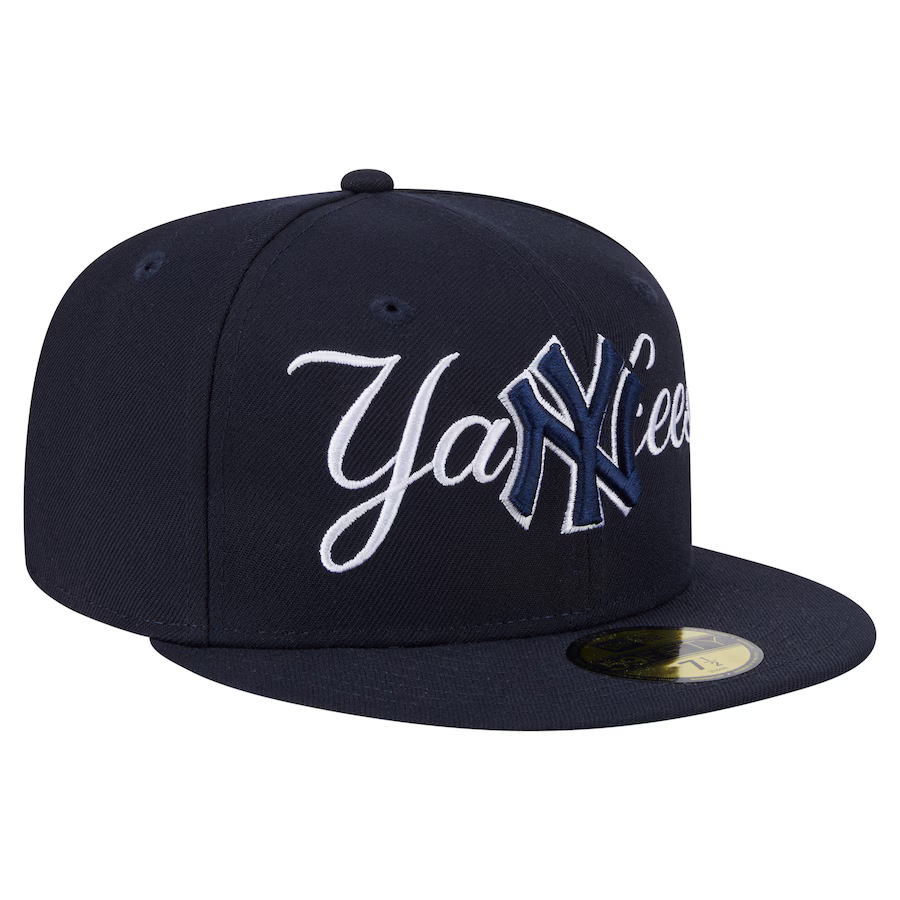 New Era New York Yankees Overlap 59FIFTY Fitted Hat-Navy