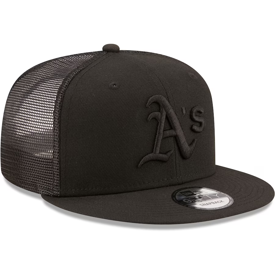 New Era Oakland Athletics Blackout 9FIFTY Trucker Snapback Hat