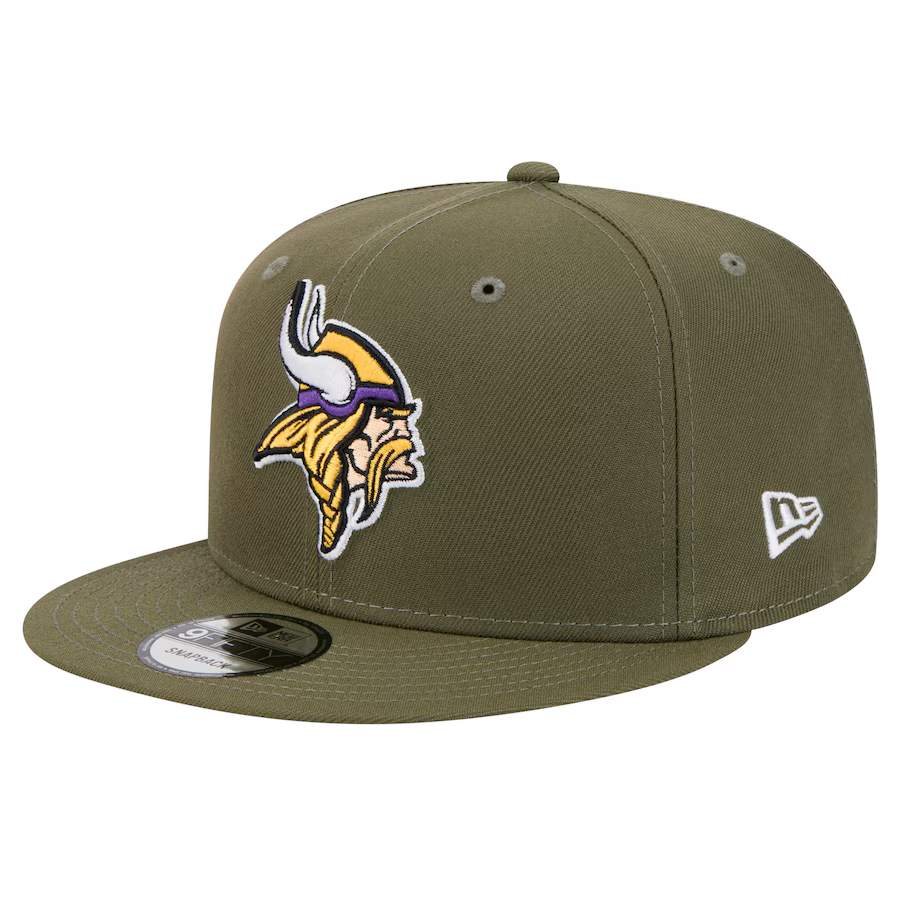 New Era Men's Minnesota Viking 9FIFTY Snapback Hat-Olive Green