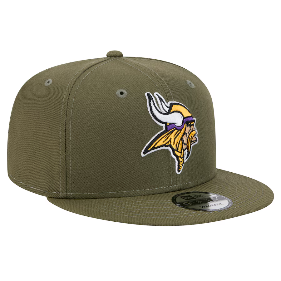 New Era Men's Minnesota Viking 9FIFTY Snapback Hat-Olive Green