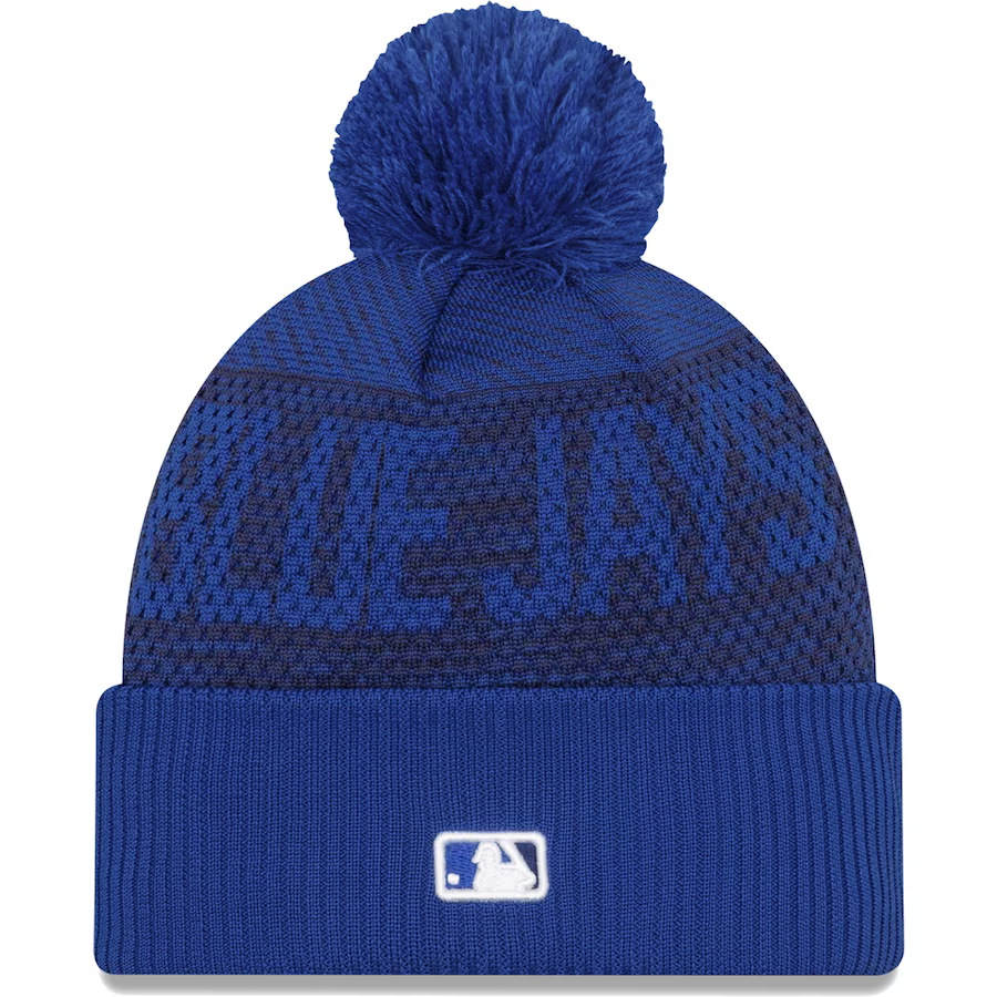 New Era Toronto Blue Jays Authentic Collection Sport Cuffed Knit Hat with Pom-Royal