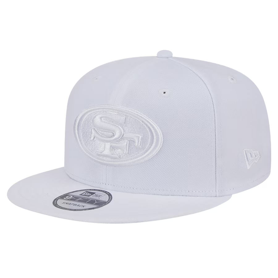 New Era Men's San Francisco 49ers White On White 9FIFTY Snapback Hat-