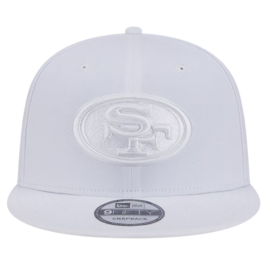 New Era Men's San Francisco 49ers White On White 9FIFTY Snapback Hat-