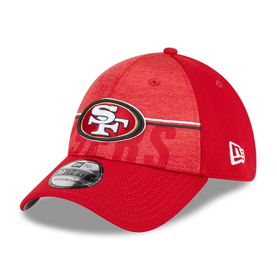 New Era Men's San Francisco 49ers NFL Training Camp 39THIRTY Flex Fit Hat 2023-Scarlet