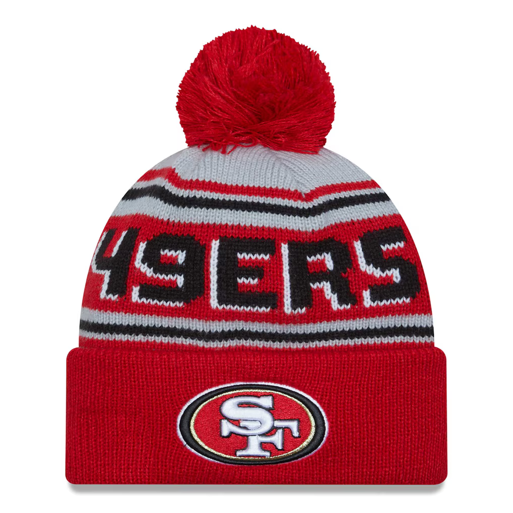 New Era San Francisco 49ers Cuffed Knit Hat With Pom- Scarlet