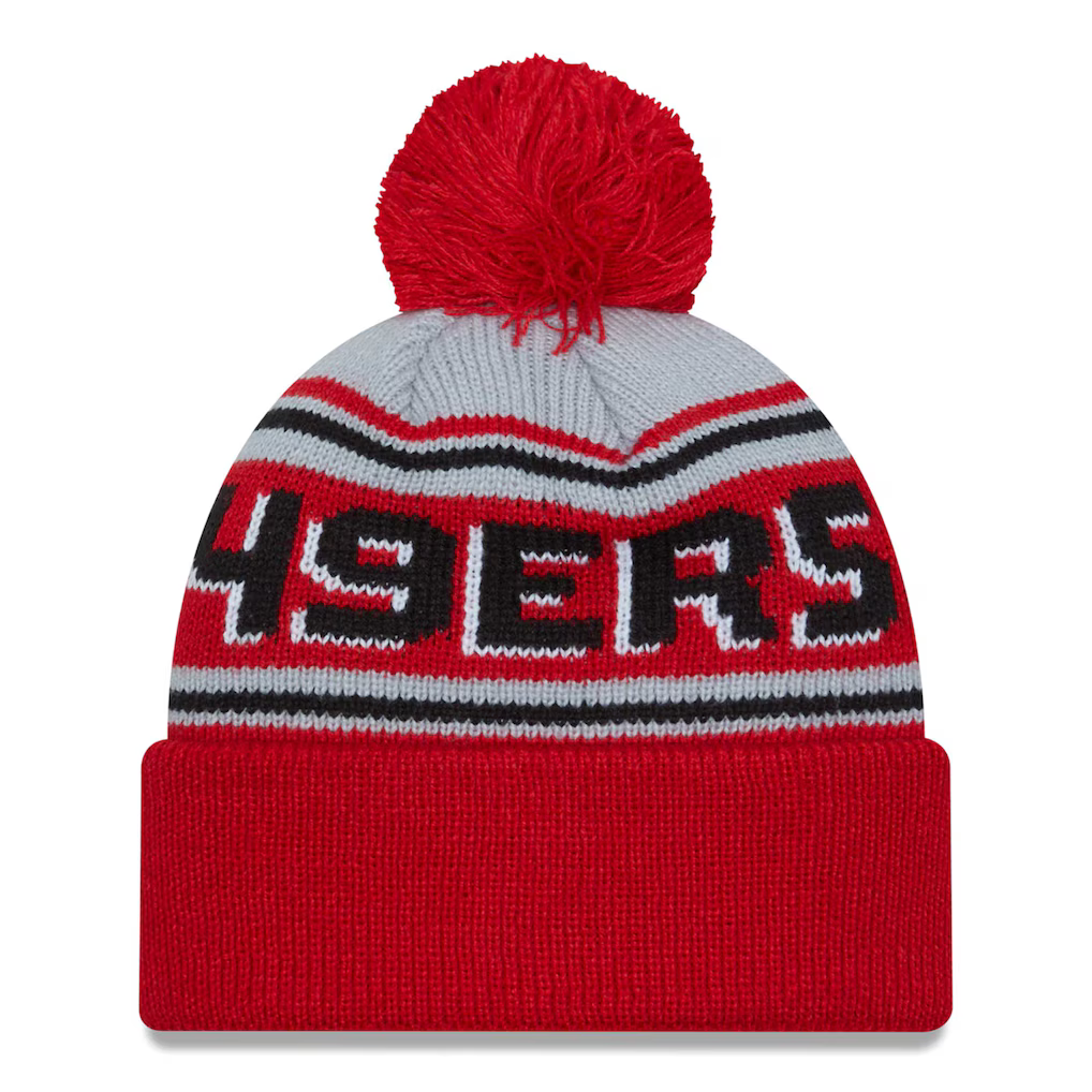 New Era San Francisco 49ers Cuffed Knit Hat With Pom- Scarlet
