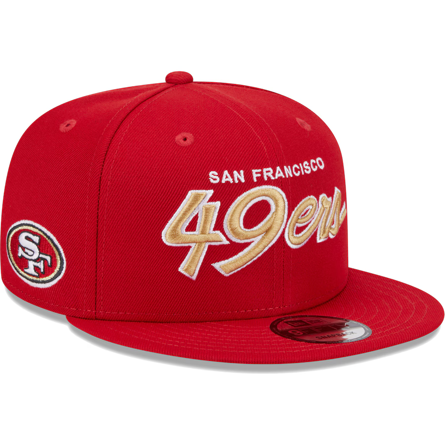 New Era Youth San Francisco 49ers Script 9FIFTY Snapback Hat - Red