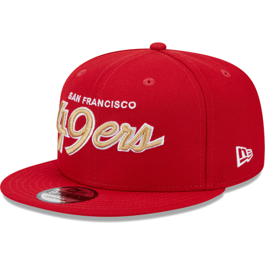 New Era Youth San Francisco 49ers Script 9FIFTY Snapback Hat - Red