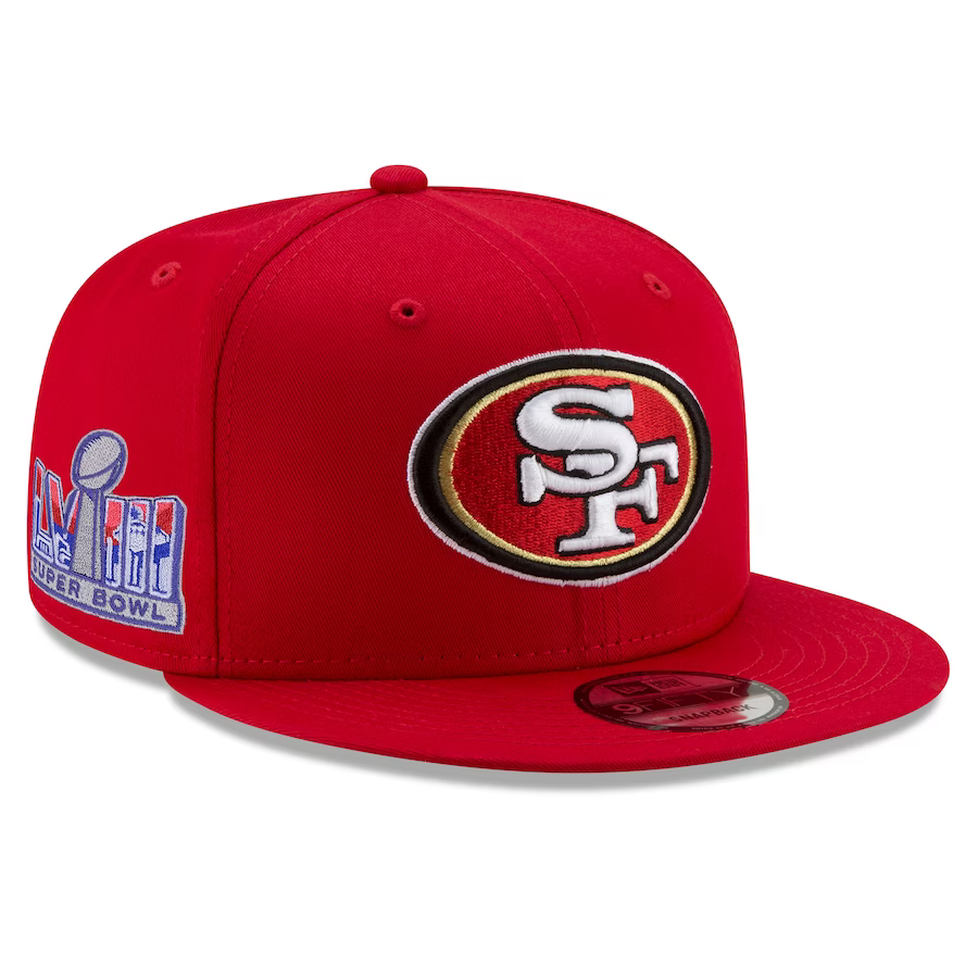 New Era San Francisco 49ers Super Bowl LVIII Side Patch 9FIFTY Snapback Hat-Scarlet
