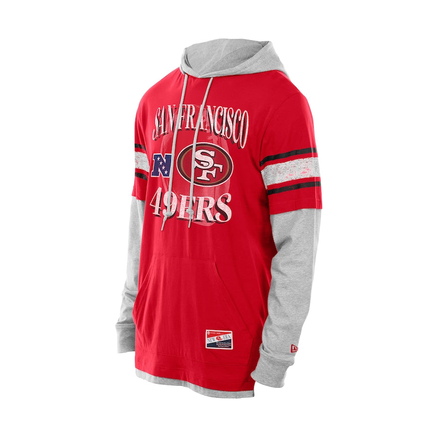 New Era Men's San Francisco 49ers Twofer Layered Long Sleeve Hoodie T-Shirt