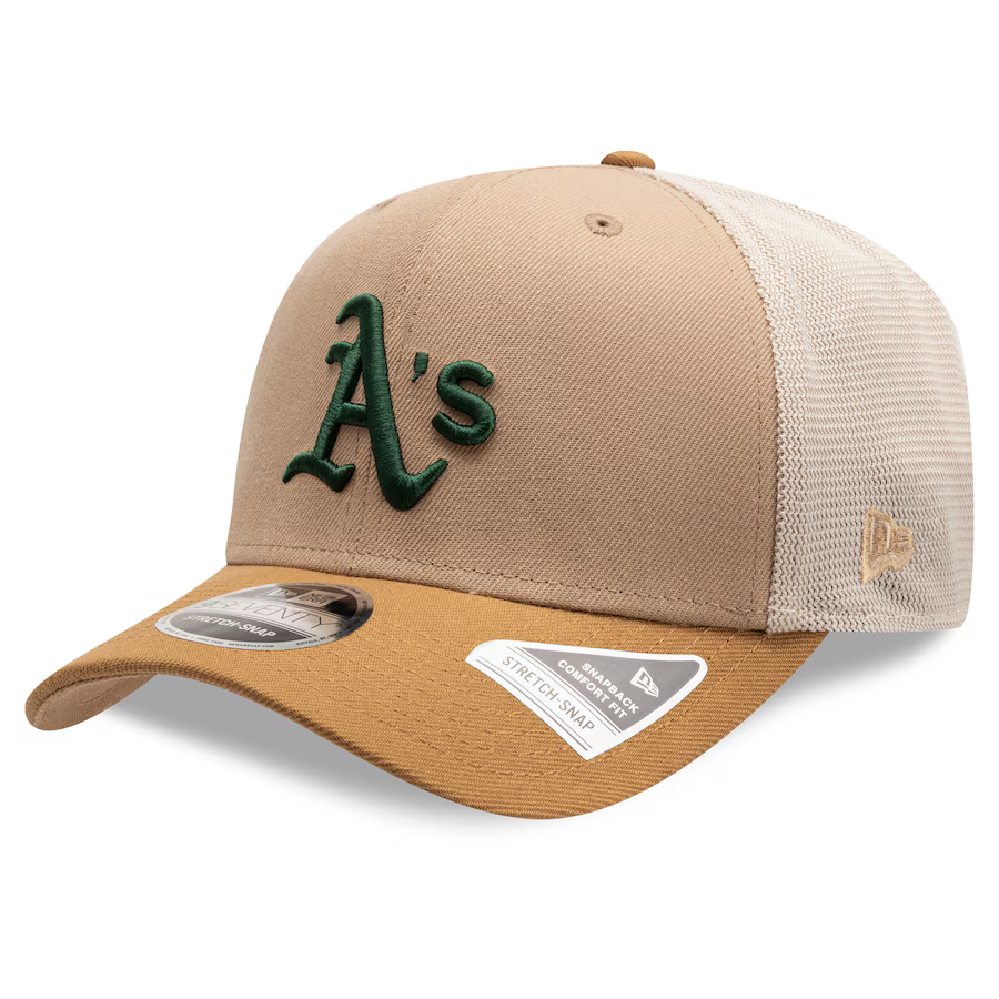 New Era Athletics 9SEVENTY Trucker Stretch-Snap Hat - Stone