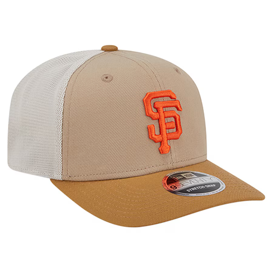 New Era San Francisco Giants  9SEVENTY Trucker Stretch-Snap Hat - Stone