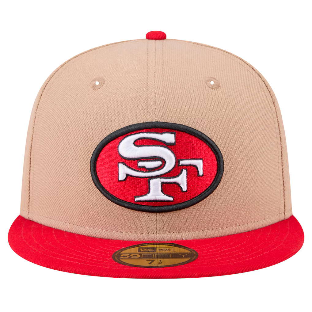 New Era San Francisco 49ers Throwback Logo 59FIFTY Fitted Hat-Camel
