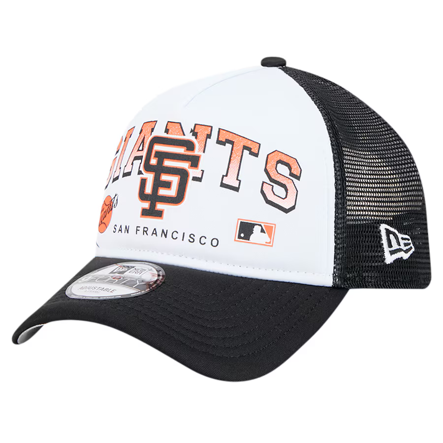 New Era San Francisco GiantsRetro Wordmark 9FORTY A-Frame Trucker Adjustable Hat