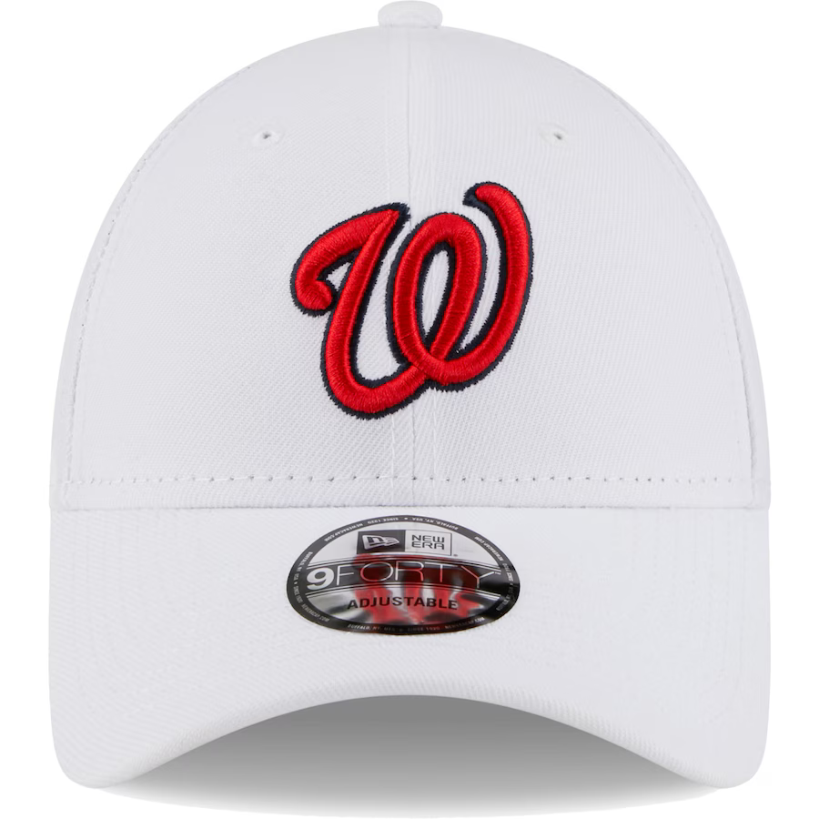 Washington Nationals New Era Navy Core Classic Secondary 9TWENTY Adjustable Hat-White
