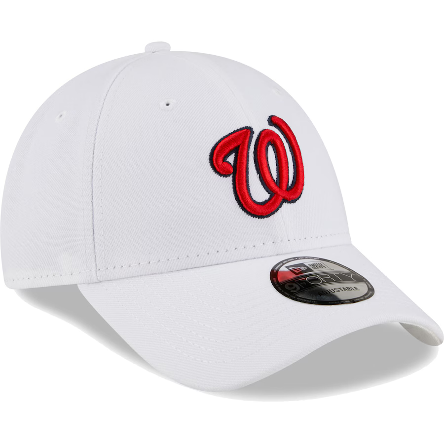 Washington Nationals New Era Navy Core Classic Secondary 9TWENTY Adjustable Hat-White