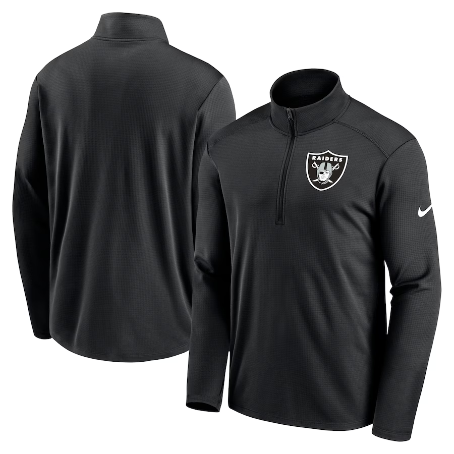 Nike Men's Las Vegas Raiders Logo Pacer Performance Half-Zip Jacket - Black
