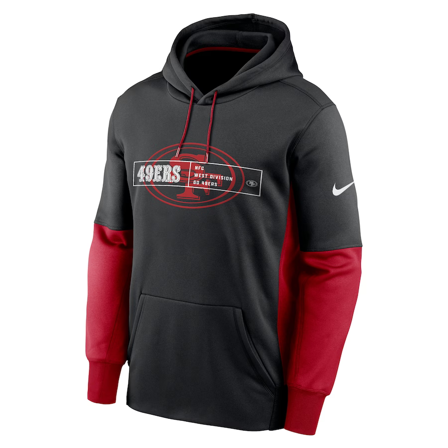 Nike San Francisco 49ers NFC West division Pullover hoodie-Black/Red