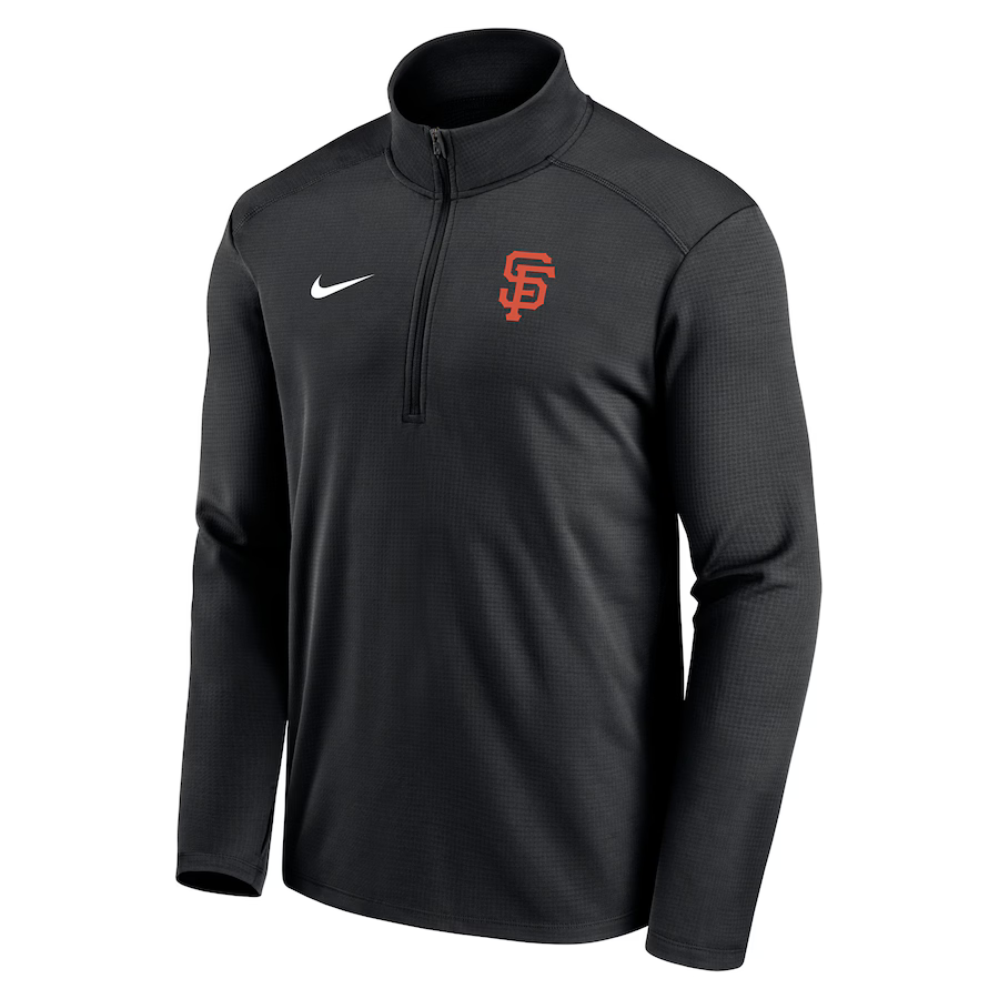 Nike San Francisco Giants Agility Pacer Lightweight Performance Half-Zip Top-Black