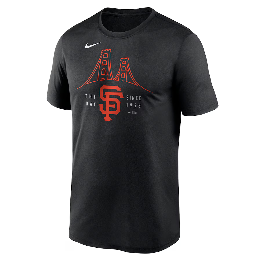 Nike San Francisco Giants The Bay Practice Performance T-Shirt - Black
