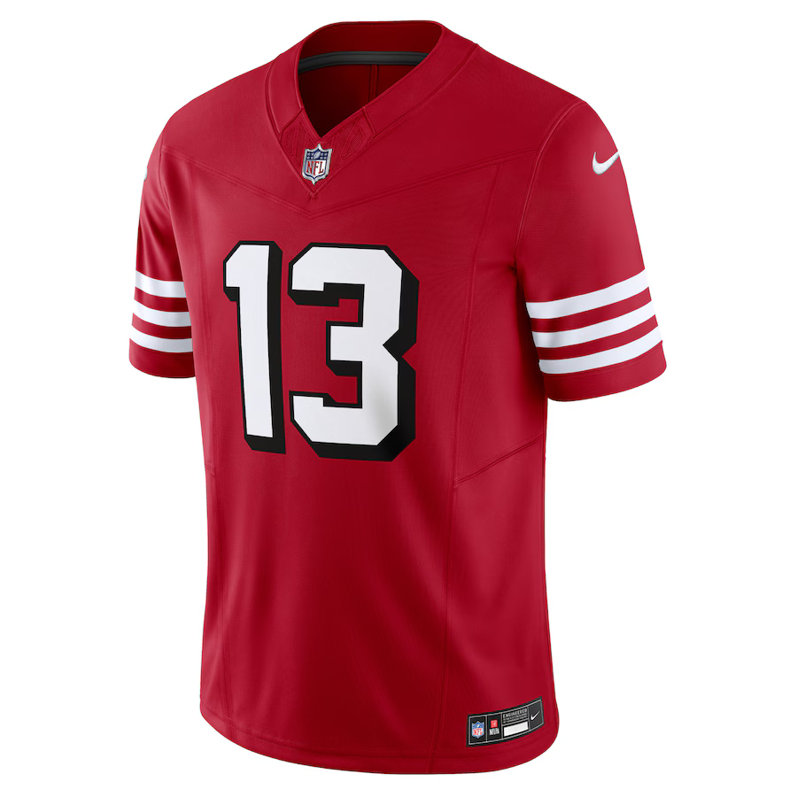 Nike Men's San Francisco 49ers Purdy #13 Limited Jersey–Gym Red