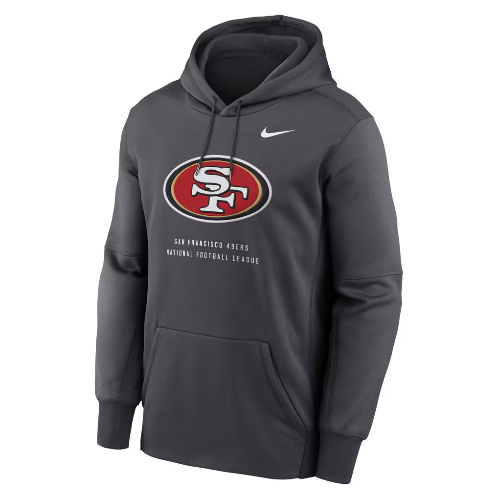 Nike San Francisco 49ers Therma Pullover Hoodie - Gray
