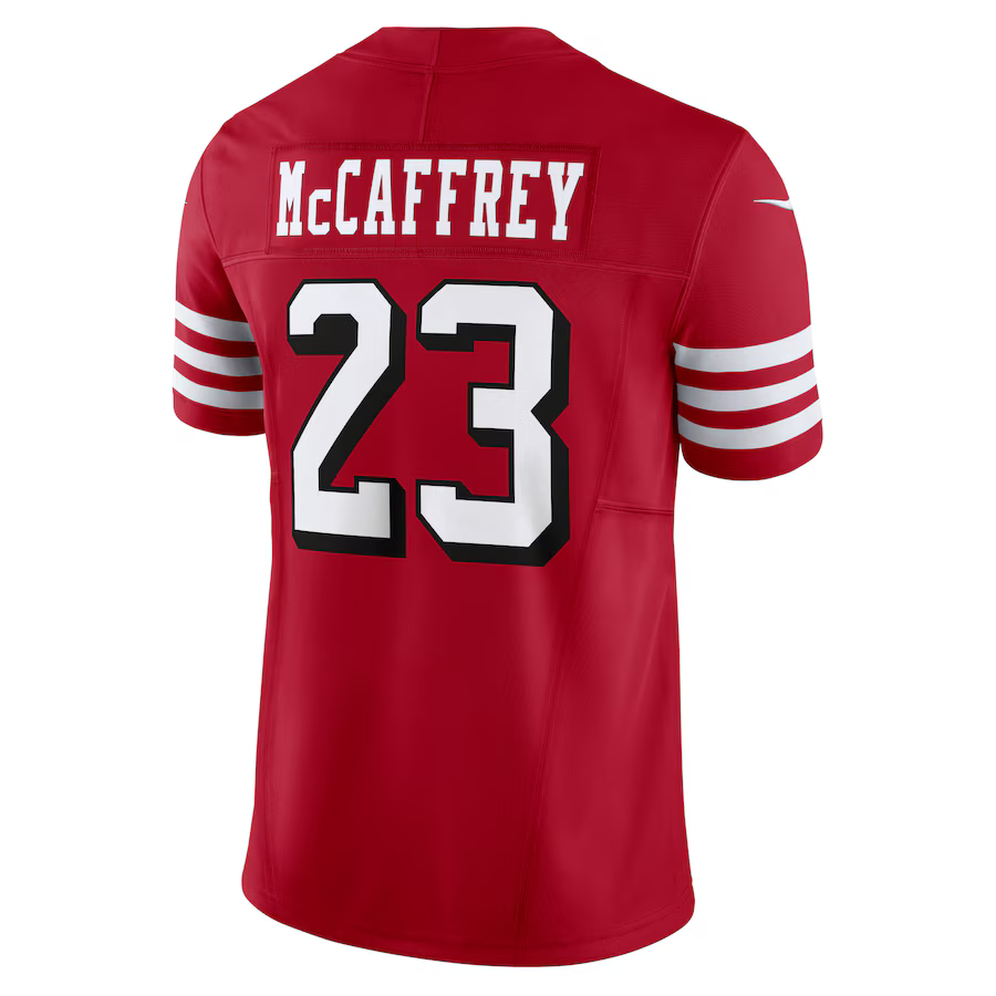 Nike Men's San Francisco 49ers McCaffrey #23 Limited Jersey–Gym Red