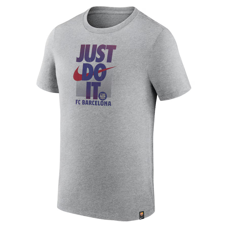 Nike FC Barcelona Just Do It T-Shirt-Heather Grey