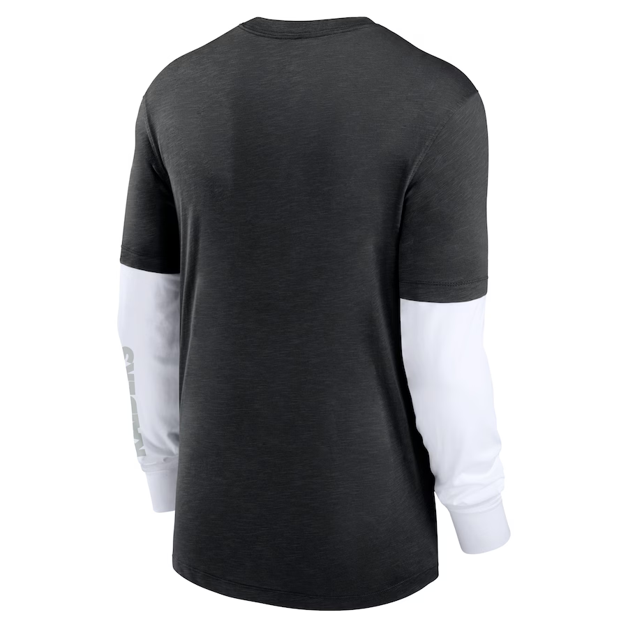 Nike Las Vegas Raiders Slub Fashion Long Sleeve T-Shirt - Heather Black