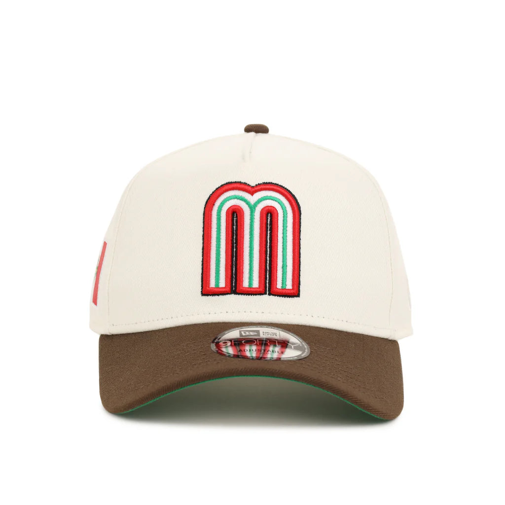 New Era Mexico WBC  9FORTY A-Frame Snapback Hat-Chrome/Walnut