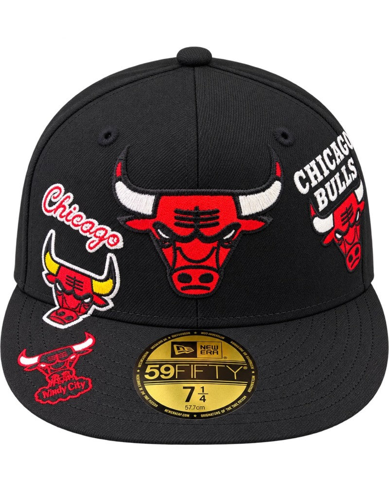 New Era Chicago Bulls Multi Patch 59FIFTY Fitted Hat-Black