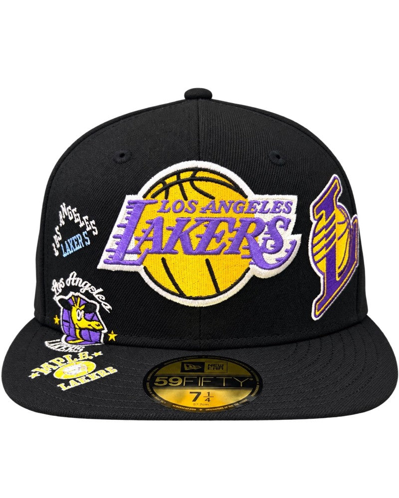 New Era Los Angeles Lakers Multi Patch 59FIFTY Fitted Hat-Black
